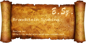 Brandstein Szabina névjegykártya