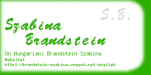 szabina brandstein business card